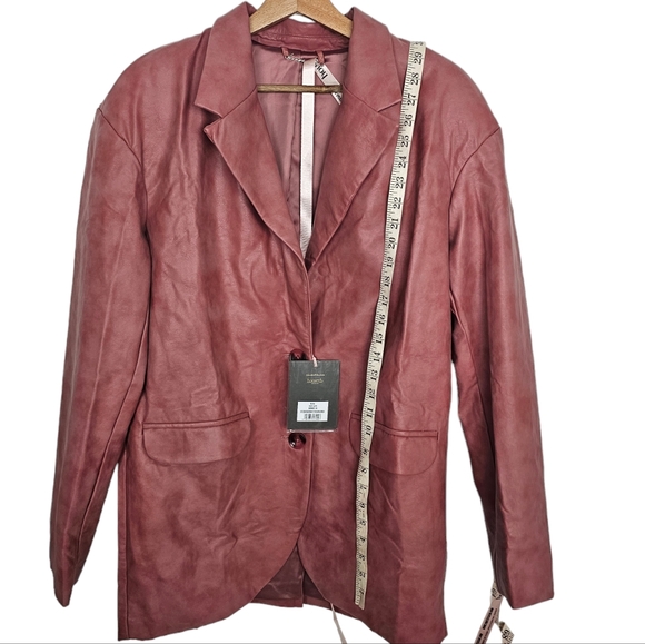 House of CB Keira Blazer Vegan Leather Size Medium New With Tags - Picture 4 of 12